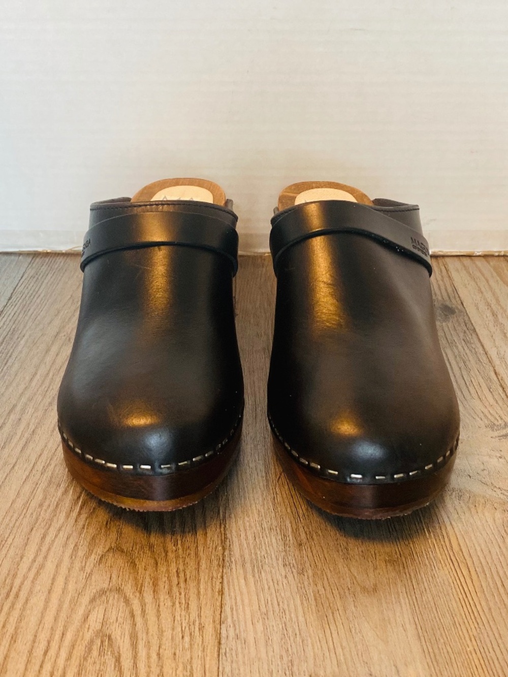 Maguba of Sweden, Stockholm, Womens Black Mid Leather Clogs, EU 40 / US 10.